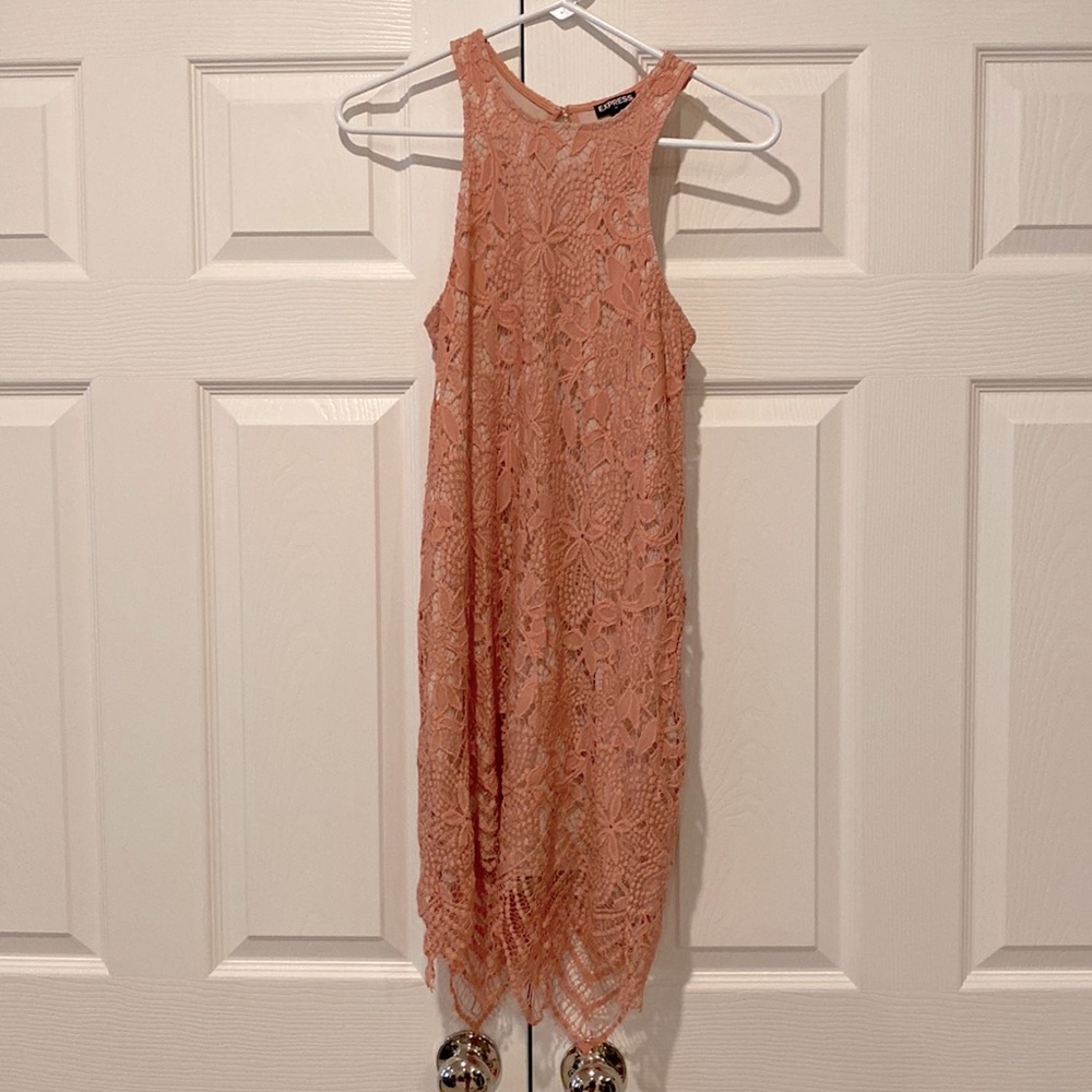 Express Lace Overlay Dress
